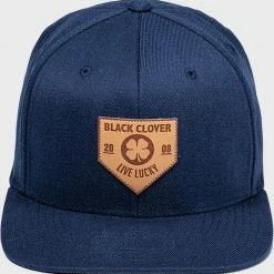 Cheap ● Rawlings Black Clover Leather Patch Flat Bill Hat