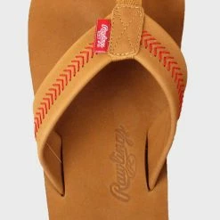 Rawlings Discount ● Men’s Baseball Stitch Nubuck Leather Sandals