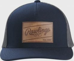 Cheap ● Rawlings Leather Patch Mesh Snapback Hat