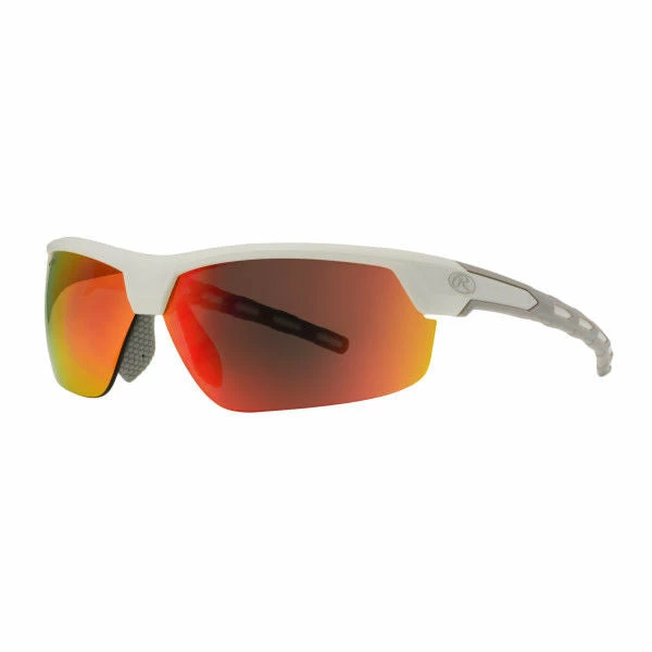Rawlings Pro Preferred Adult Sunglasses - White Frame, Smoke,Red Lens