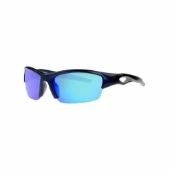 Rawlings Youth Half-Rim Sunglasses - Shiny Navy/Smoke With Blue Mirror Lens